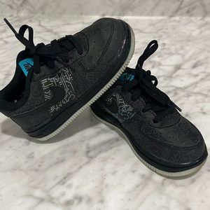 Nike Air Force 1 space jam computer chip sneakers